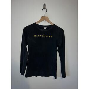 Womens Mary Jane Shirt No Pain No Jane Long Sleeve Black Tee Top Women M